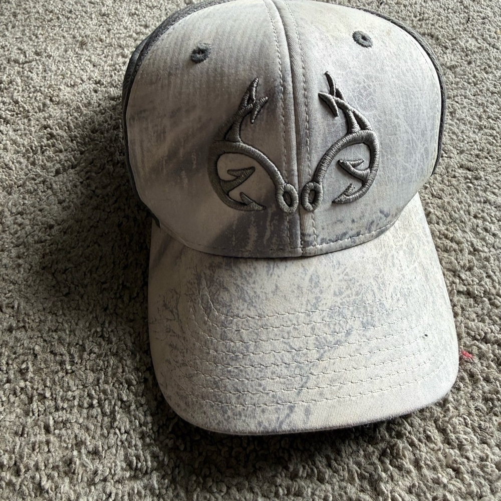 Realtree Gray and Black Embroidered Cap